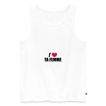 j-aime_ta_femme - Débardeur bio Premium Homme - blanc - Devant - AI Model Male 178 light (178cm)