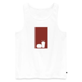 Restauration rapide Food Food Truck Burgers - Débardeur bio Premium Homme - blanc - Devant - Michal (187cm)