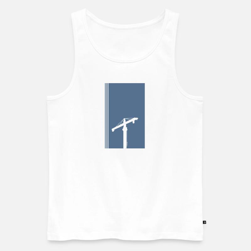 Crane Construction Site Crane Operator - Men's Premium Organic Tank Top - white