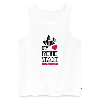 Stadt Liebe Frankfurt Geschenk - Männer Premium Bio Tank Top - Weiß - Vorne - Michal (187cm)