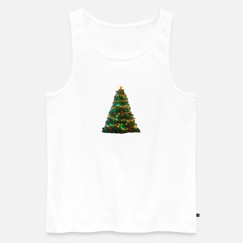 Funkelnde Weihnachtsbaumlichter - Männer Premium Bio Tank Top - Weiß