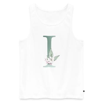 I Monogramm, Floral, personalisierbar - Männer Premium Bio Tank Top - Weiß - Vorne - Michal (187cm)