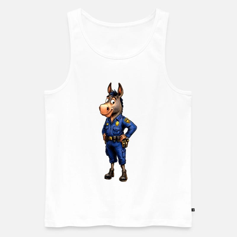 Polizei Esel - Männer Premium Bio Tank Top - Weiß