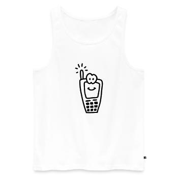 Merry mobile phone - Line - Men's Premium Organic Tank Top - white - Front - Michal (187cm)