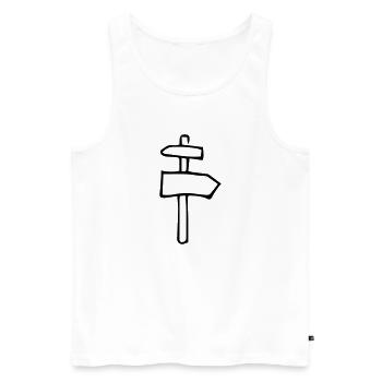 Wegschild,hölzern,Wegschild,Anleitung,Straße - Männer Premium Bio Tank Top - Weiß - Vorne - Michal (187cm)