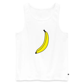 Leuchtend gelbe Banane - Männer Premium Bio Tank Top - Weiß - Vorne - Michal (187cm)