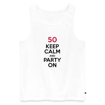 50 - Keep Calm and Party On - Men's Premium Organic Tank Top - white - Front - Michal (187cm)