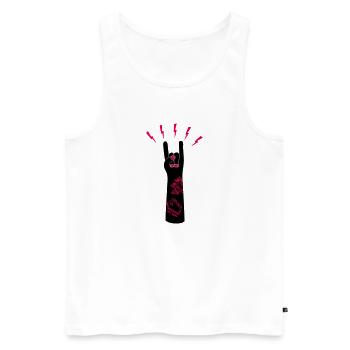 Rock ’n’ Roll - Männer Premium Bio Tank Top - Weiß - Vorne - Michal (187cm)