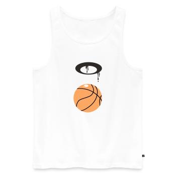 Basketball - Männer Premium Bio Tank Top - Weiß - Vorne - Michal (187cm)