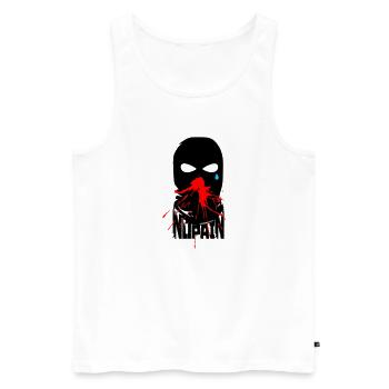 No Pain - Men's Premium Organic Tank Top - white - Front - AI Model Male 178 light (178cm)