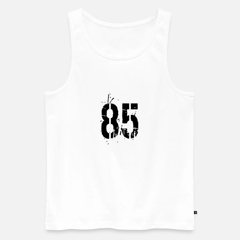 Nummer 85 - Männer Premium Bio Tank Top - Weiß