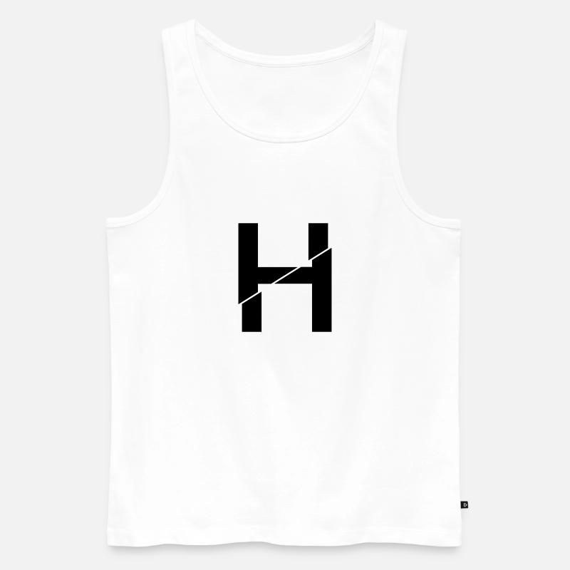 H broken - Männer Premium Bio Tank Top - Weiß