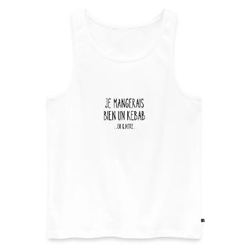 je mangerais bien un kebab - Débardeur bio Premium Homme - blanc - Devant - Michal (187cm)