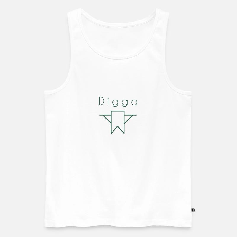HEY Digga - Männer Premium Bio Tank Top - Weiß