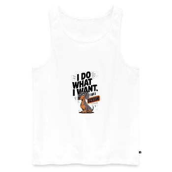 I Do What I Want I Am A Dachshund - Männer Premium Bio Tank Top - Weiß - Vorne - Michal (187cm)