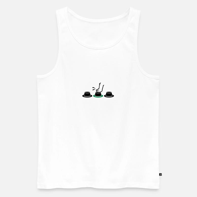 button pusher/ Knopfdrücker (2c) - Men's Premium Organic Tank Top - white