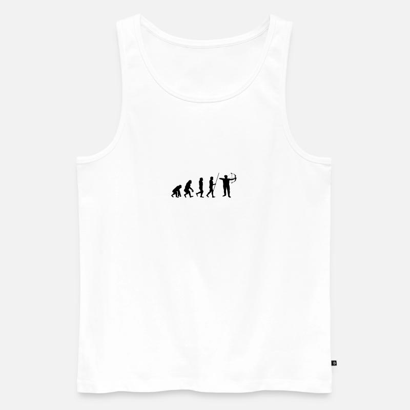 Bogenschießen Evolution - Männer Premium Bio Tank Top - Weiß