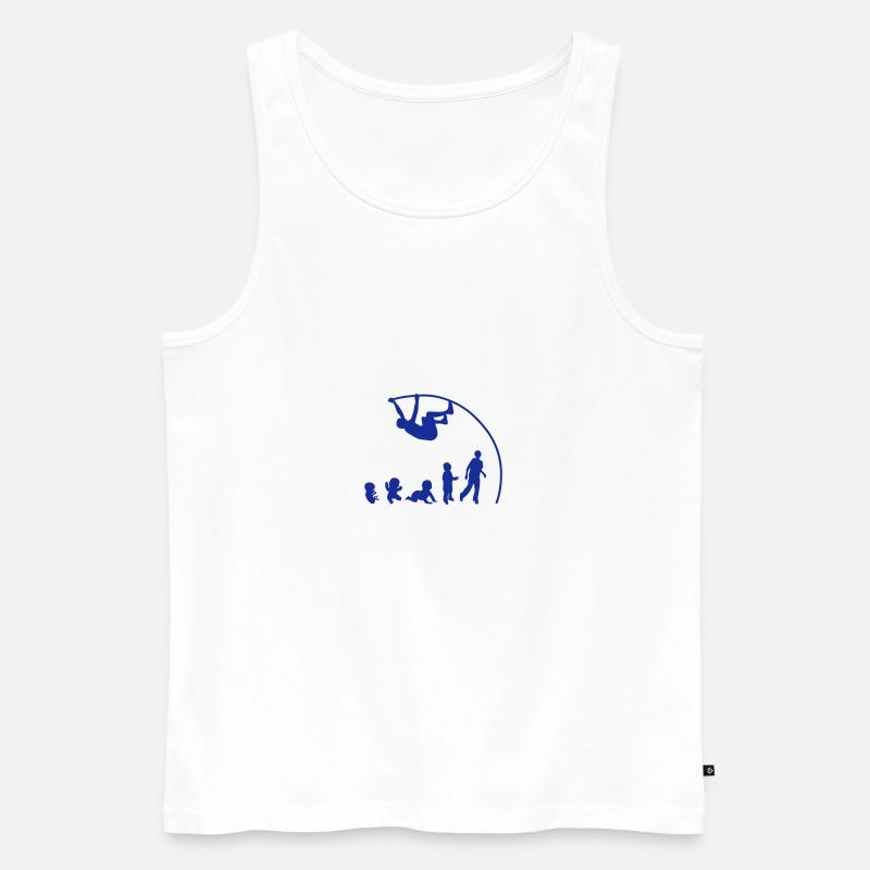 Evolution pole vault perch - Men's Premium Organic Tank Top - white