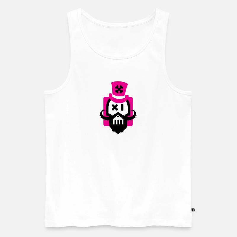 Bartschädel Magenta - Männer Premium Bio Tank Top - Weiß