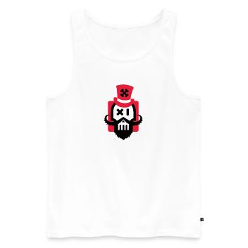 Bearded skull red - Men's Premium Organic Tank Top - white - Front - AI Model Male 178 light (178cm)
