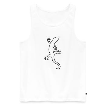 Salamander Echse Gecko Natur Lurch Tier - Männer Premium Bio Tank Top - Weiß - Vorne - Michal (187cm)