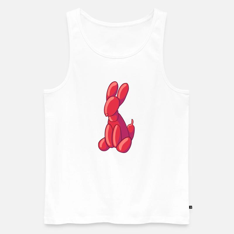 Luftballon Tier Hunde sitzend - Männer Premium Bio Tank Top - Weiß