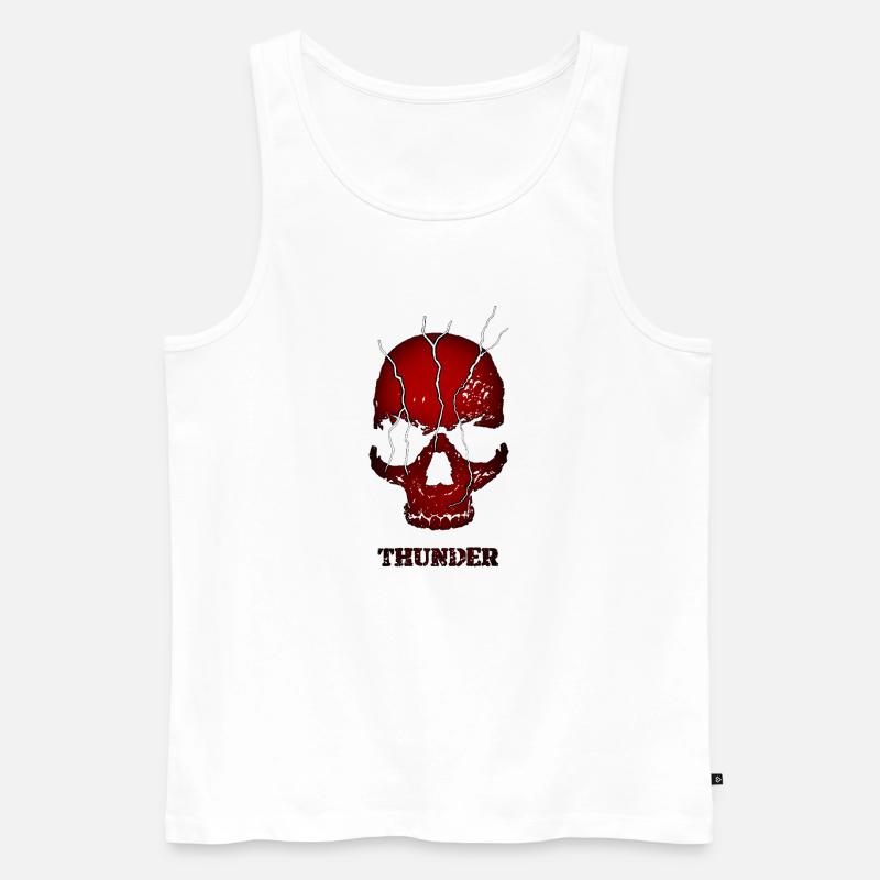 Exploding Thunder Skull - Men's Premium Organic Tank Top - white