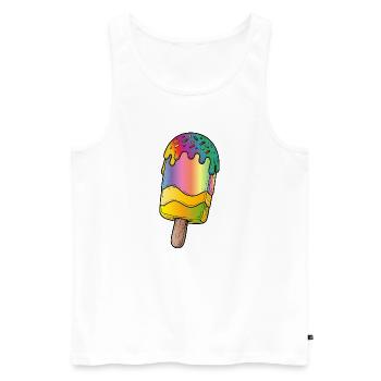 Illustration de dessins animés de glace arc-en-ciel - Débardeur bio Premium Homme - blanc - Devant - AI Model Male 178 light (178cm)