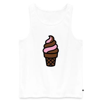 Logo du cornet de glace souple - Débardeur bio Premium Homme - blanc - Devant - Michal (187cm)