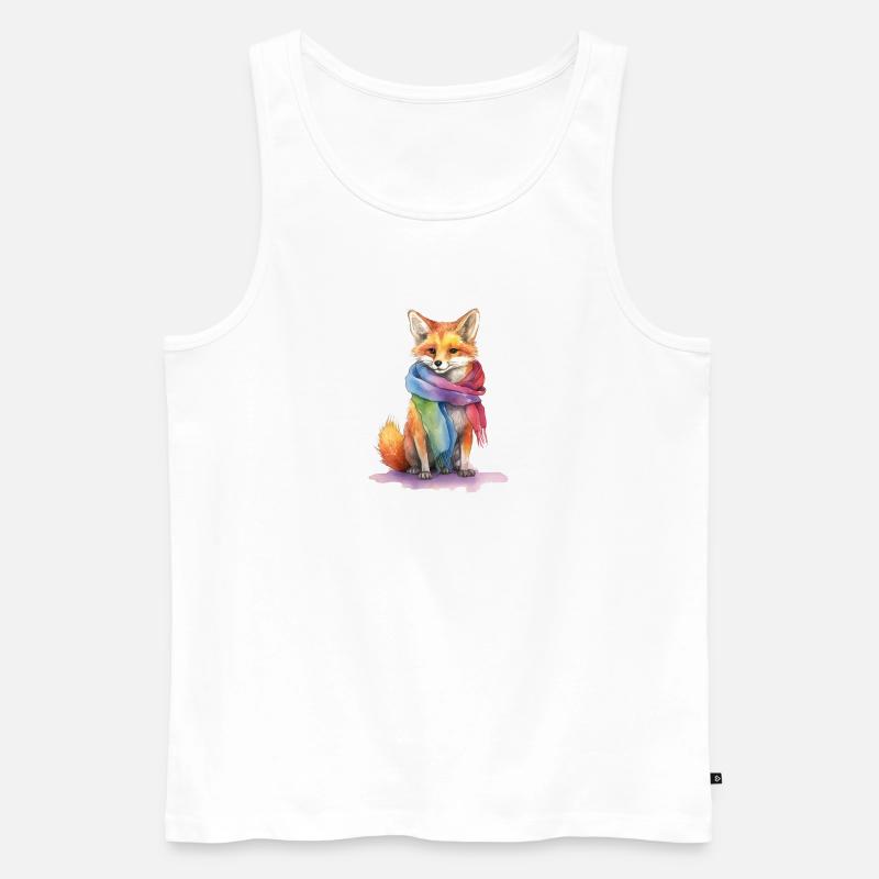 Fuchs mit LBTQ+ Schaal - Männer Premium Bio Tank Top - Weiß