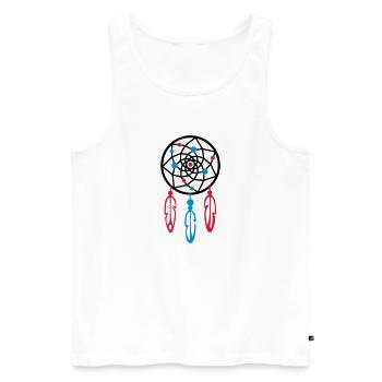 Traumfänger / Dreamcatcher PERLEN - Männer Premium Bio Tank Top - Weiß - Vorne - AI Model Male 178 light (178cm)