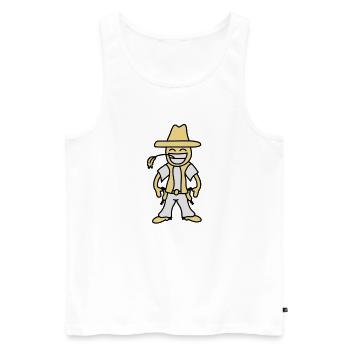 cowboy - Débardeur bio Premium Homme - blanc - Devant - Michal (187cm)