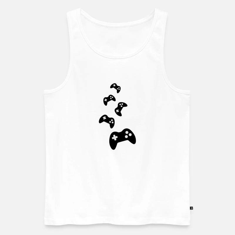 Controller Pads - Männer Premium Bio Tank Top - Weiß