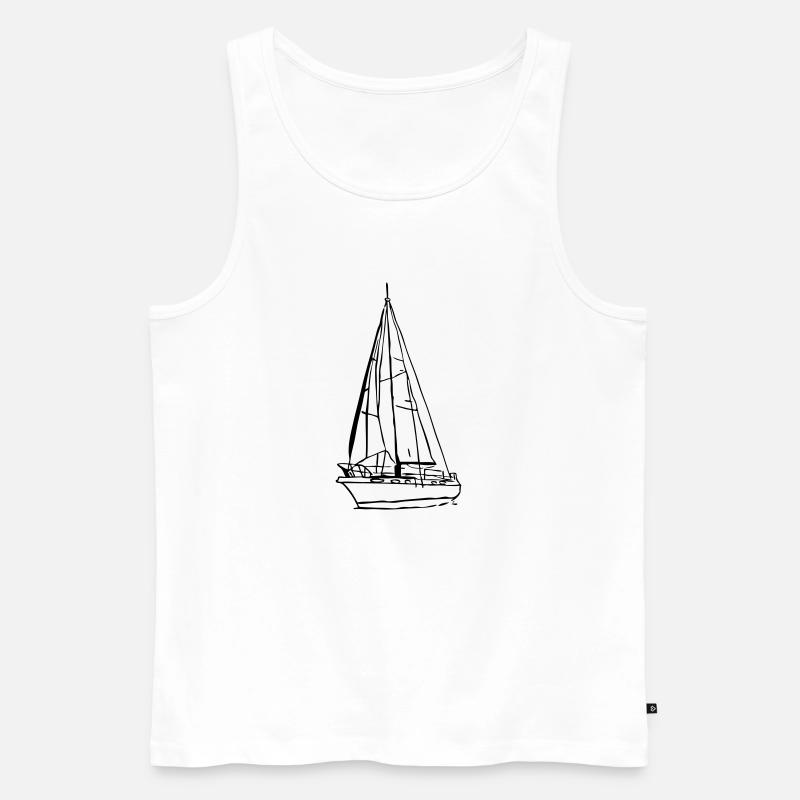 sailboat2 - Männer Premium Bio Tank Top - Weiß