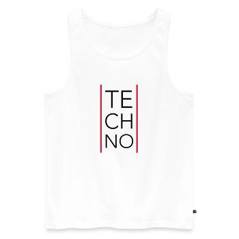 Techno - Männer Premium Bio Tank Top - Weiß - Vorne - Michal (187cm)