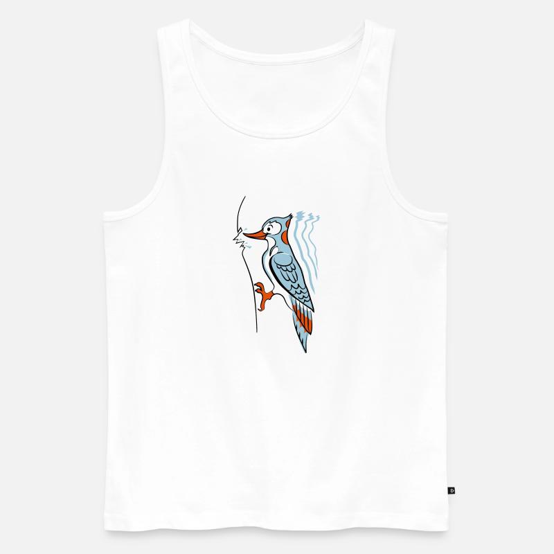 Specht hackt rum - Männer Premium Bio Tank Top - Weiß