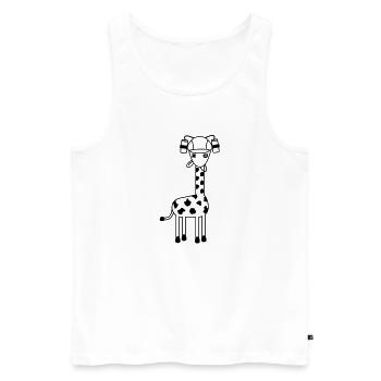 Drôle de girafe ivre casque de bière animal comique - Débardeur bio Premium Homme - blanc - Devant - Michal (187cm)
