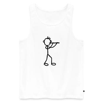 Flöter - Bläser - Männer Premium Bio Tank Top - Weiß - Vorne - Michal (187cm)