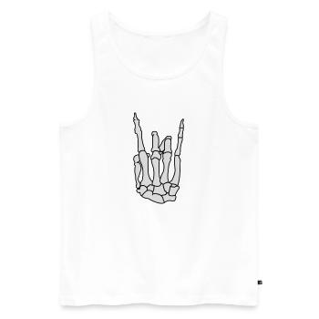 skull_hand_02 - Männer Premium Bio Tank Top - Weiß - Vorne - Michal (187cm)