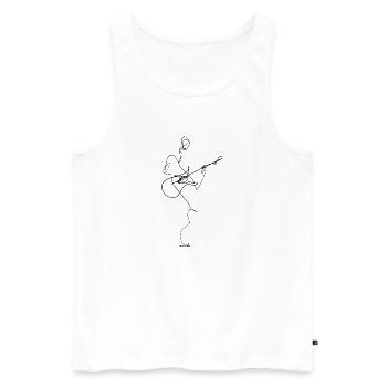 Gitarrist - Männer Premium Bio Tank Top - Weiß - Vorne - Michal (187cm)