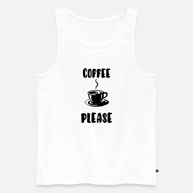 Kaffee bitte - Männer Premium Bio Tank Top - Weiß