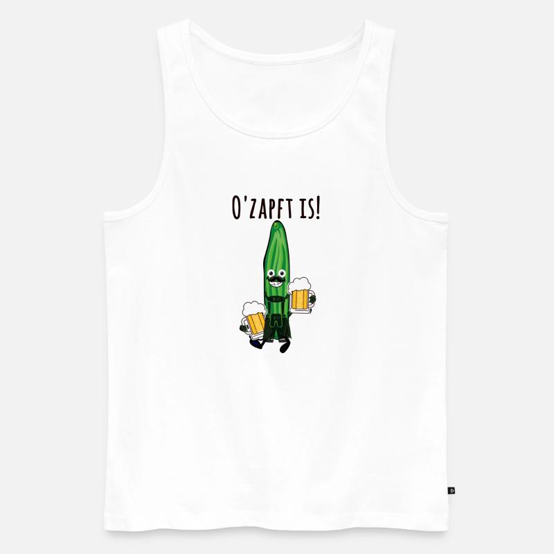 Gurke,Partygurke,Bier, o'zapft is - Männer Premium Bio Tank Top - Weiß