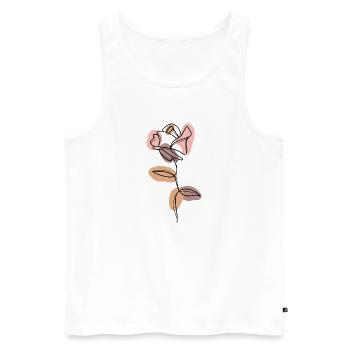 VINTAGE MINIMALISTISCHE ROSE - Männer Premium Bio Tank Top - Weiß - Vorne - Michal (187cm)
