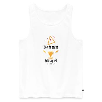 Soit je gagne soit tu perd - Débardeur bio Premium Homme - blanc - Devant - Michal (187cm)