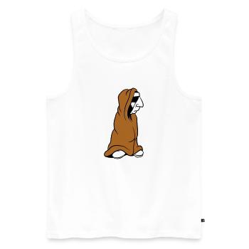 Bored Indian in Wrapping Blanket Funny - Men's Premium Organic Tank Top - white - Front - AI Model Male 178 light (178cm)