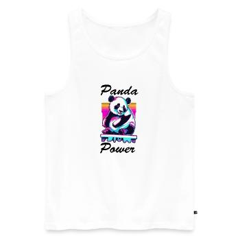 Panda / Animal / Zoo / Bamboo / Wild / Childlike - Men's Premium Organic Tank Top - white - Front - Michal (187cm)
