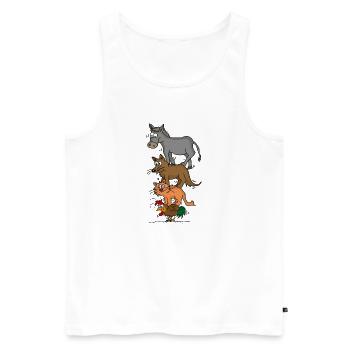 Verdrehte Bremer Stadtmusikanten - Männer Premium Bio Tank Top - Weiß - Vorne - AI Model Male 178 light (178cm)