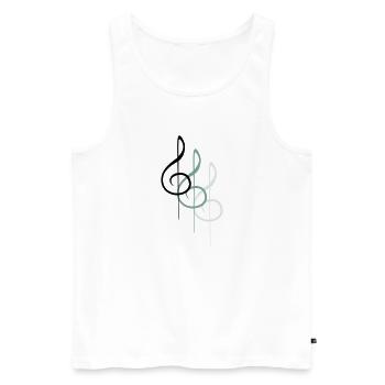 Musik Notenschlüssel Note Melodie Musiknote Sound - Männer Premium Bio Tank Top - Weiß - Vorne - AI Model Male 178 light (178cm)