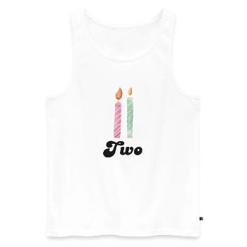 2e anniversaire bougie - Débardeur bio Premium Homme - blanc - Devant - Michal (187cm)