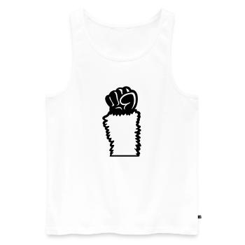 Lama Faust hochstrecken Haarig Affe Rebellion Hand - Männer Premium Bio Tank Top - Weiß - Vorne - Michal (187cm)